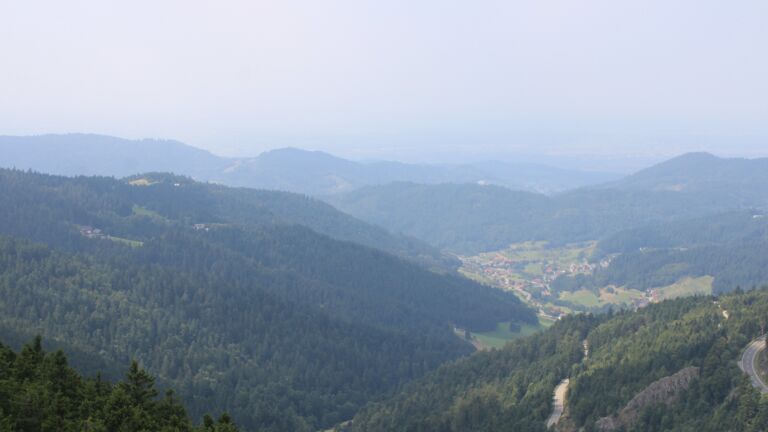 Dieses Bild zeigt eine Webcam-Aufnahme vom Achertal, aufgenommen am Samstag, den 16.08.2025 um 13:30 Uhr. Die Temperatur betrug 23.3°C.