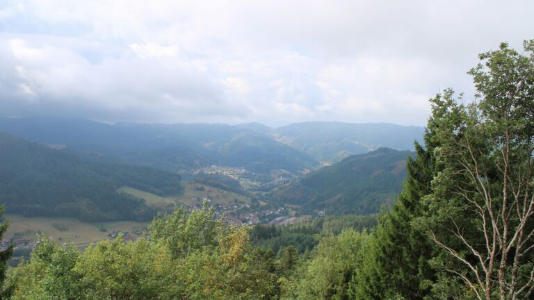 Dieses Bild zeigt eine Webcam-Aufnahme vom Achertal, aufgenommen am Samstag, den 22.08.2026 um 12:10 Uhr. Die Temperatur betrug 13.3°C.